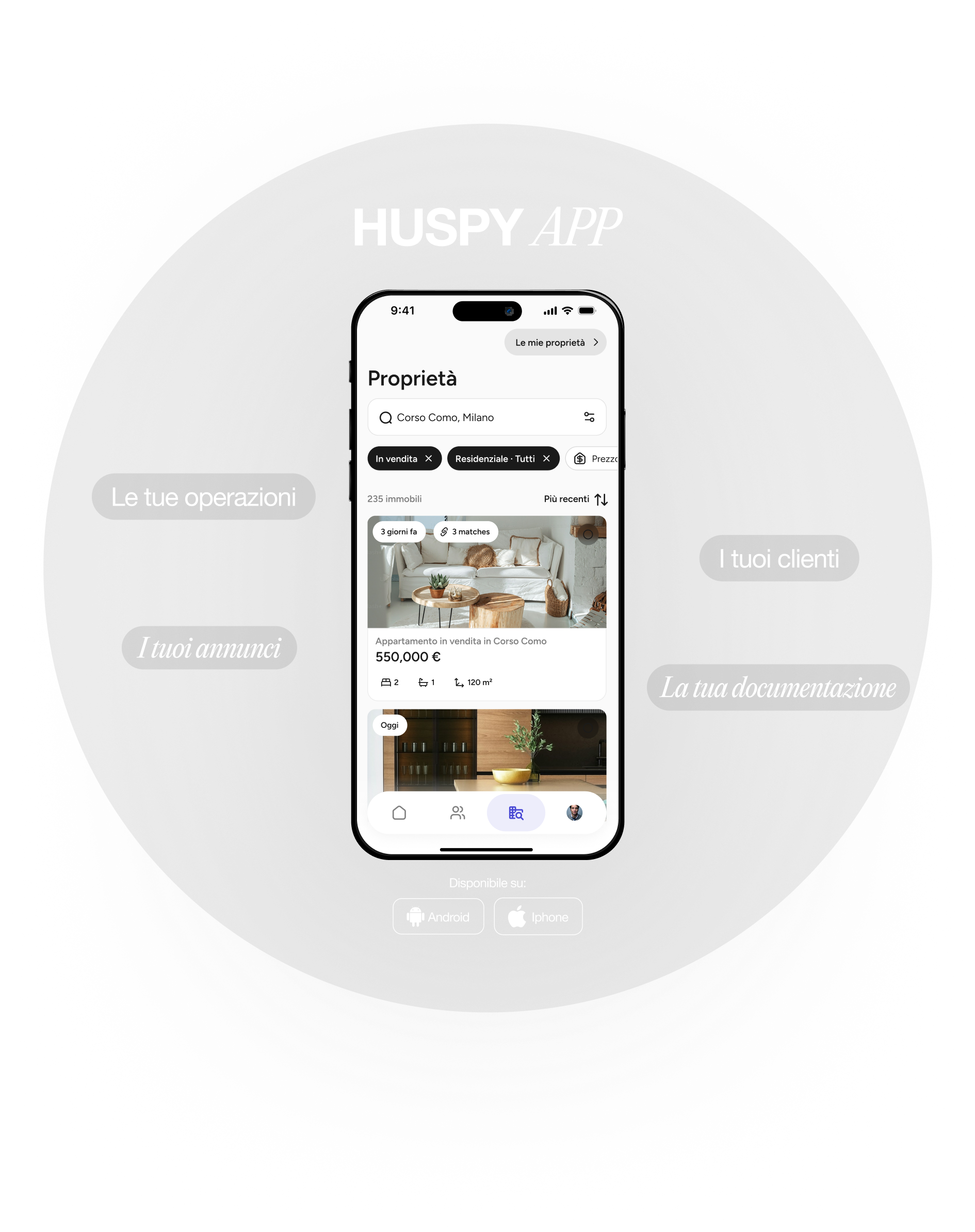 App Huspy per agenti immobiliari